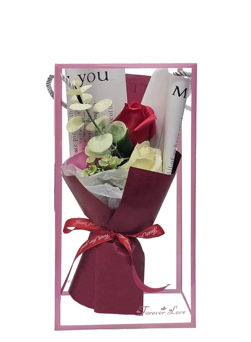 Home Smart Artificial Rose Bouquet Flower PVC Box Set – Realistic Silk Roses in Decorative Gift Box for Home, Wedding, Anniversary, Valentine’s and Special Occasions - Image 1